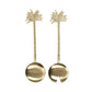 Assemble Brass Plated Stainless Steel Solid Salad Servers - Set of 2 - Gold - 7.5cm x 29cm