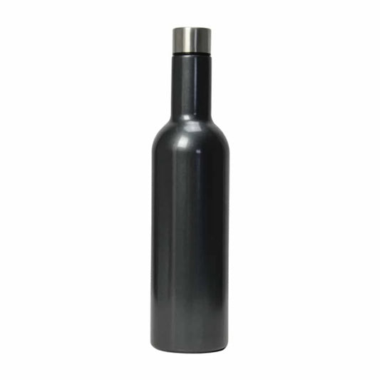 Annabel Trends Wine Bottle - Double Walled - Stainless Steel - Black - 750ml