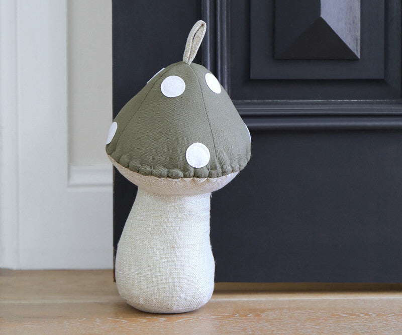 Toadstool Door Stop - 16x26cm - Olive