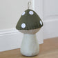 Toadstool Door Stop - 16x26cm - Olive