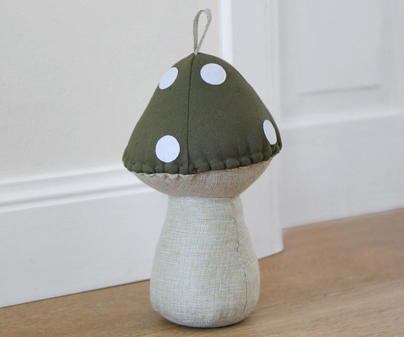 Toadstool Door Stop - 16x26cm - Olive