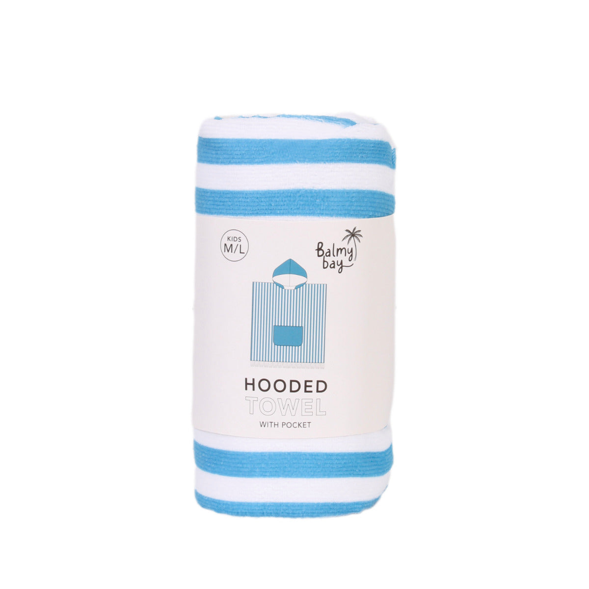 Hooded Towel Kids Blue Poncho M-L