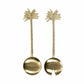 Assemble Brass Plated Stainless Steel Solid Salad Servers - Set of 2 - Gold - 7.5cm x 29cm