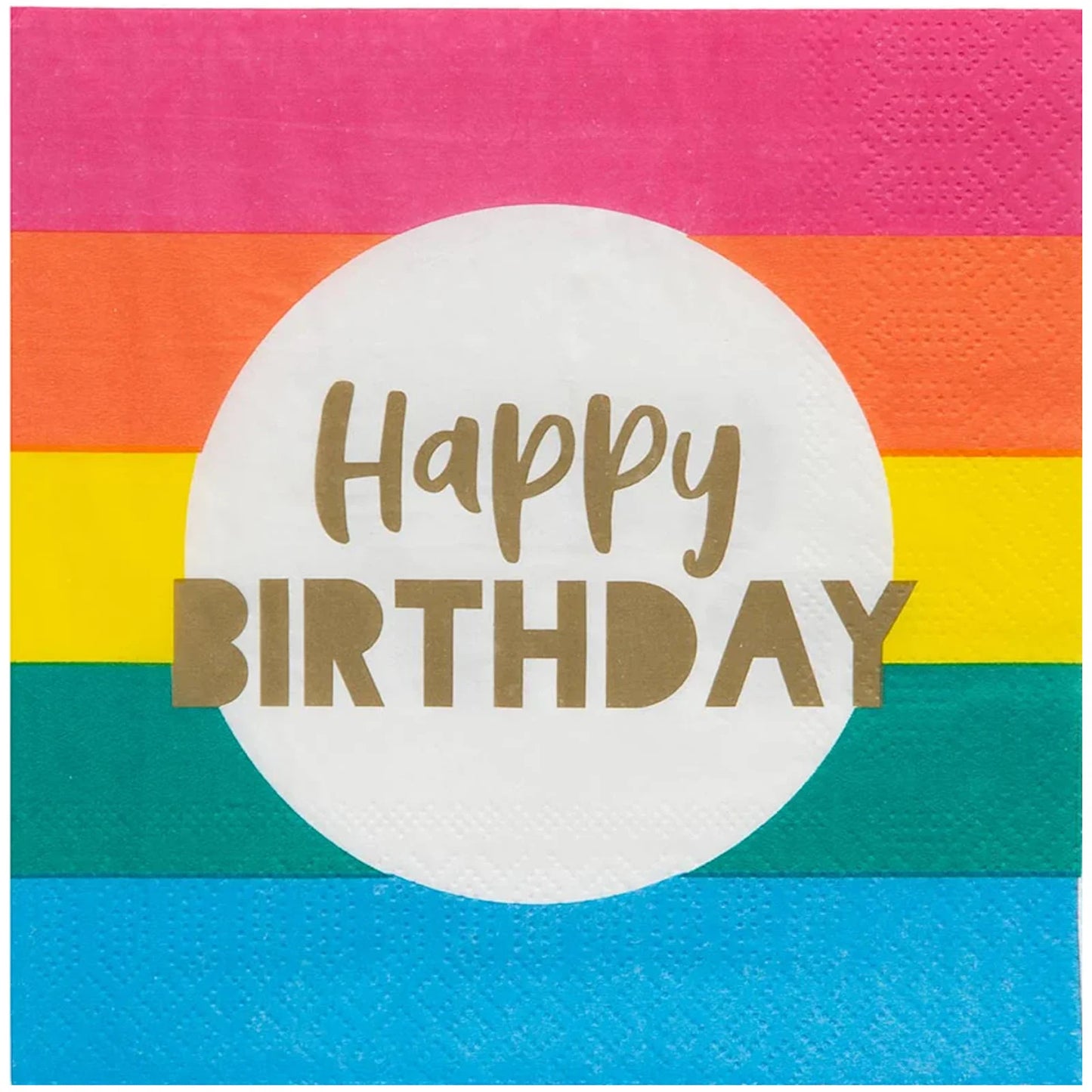 Talking Tables Rainbow Happy Birthday Napkins - Pack of 20 - 3 Ply - 33x33cm