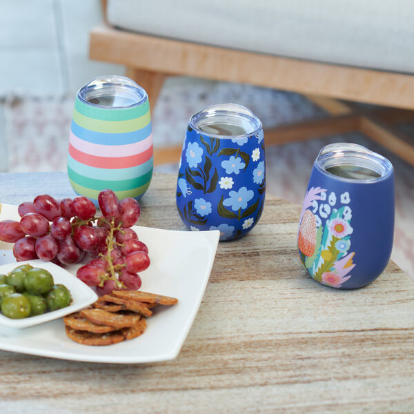 Annabel Trends Double Walled Wine Tumbler – Nocturnal Blooms with Matte Finish - 295ml