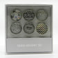 Dear Mum I Love You Glass Magnet Set of 6 - Silver - 3.5cm