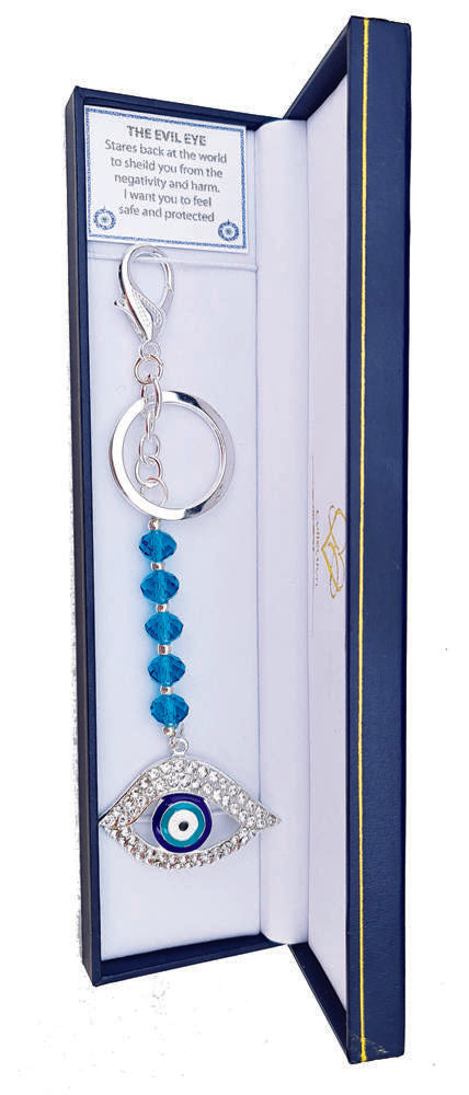 Fieldfolio Premium Evil Eye Diamond Key Ring - Gift Boxed