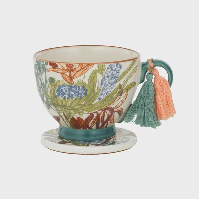 Assemble Umber Ceramic Mug & Coaster Set - 15 x 11cm