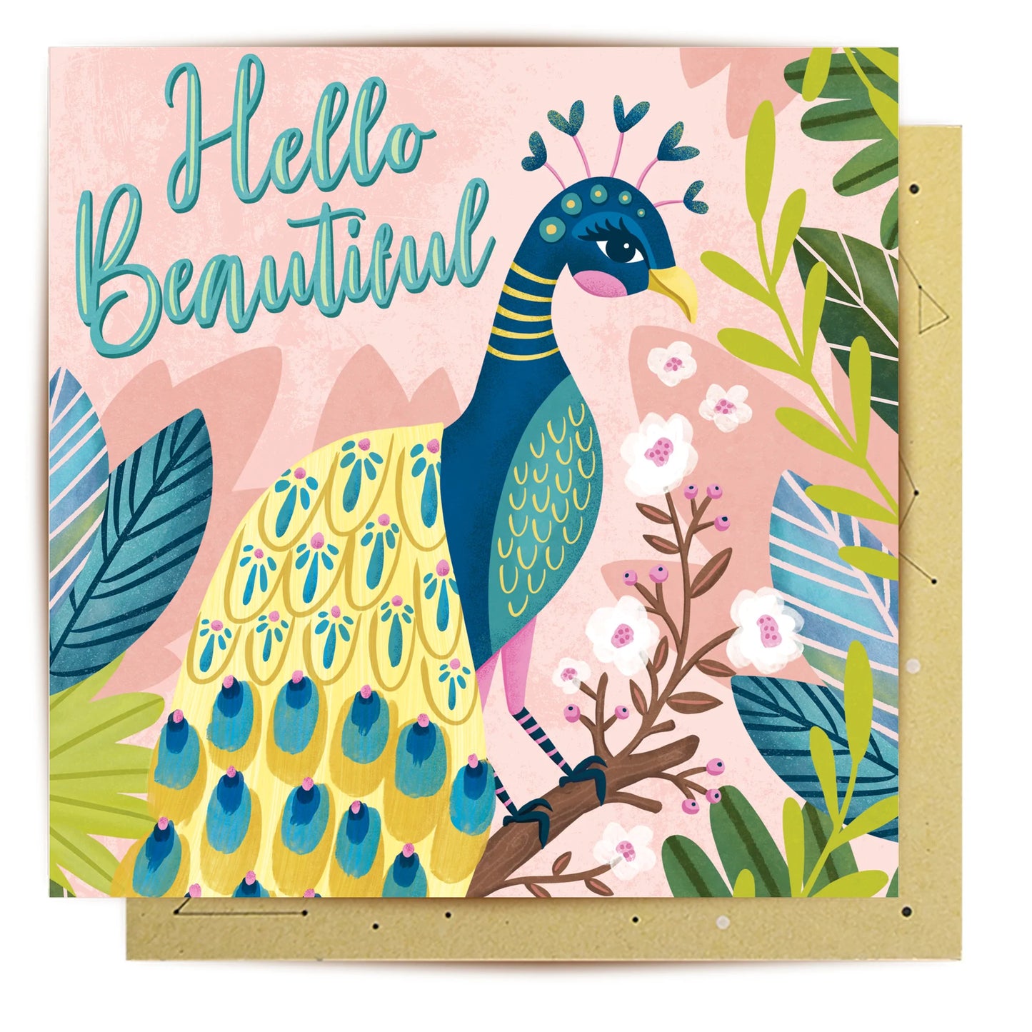 Lala Land Greeting Card Bonjour Peacock